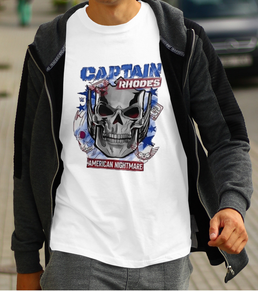 Captain Rhodes American Nightmare Skull WWE 2026 T-Shirt