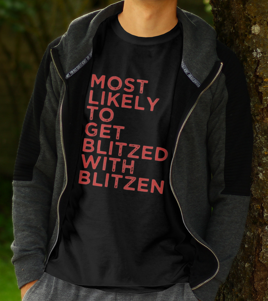 Most Likely To Get Blitzed With Blitzen Christmas T-Shirt