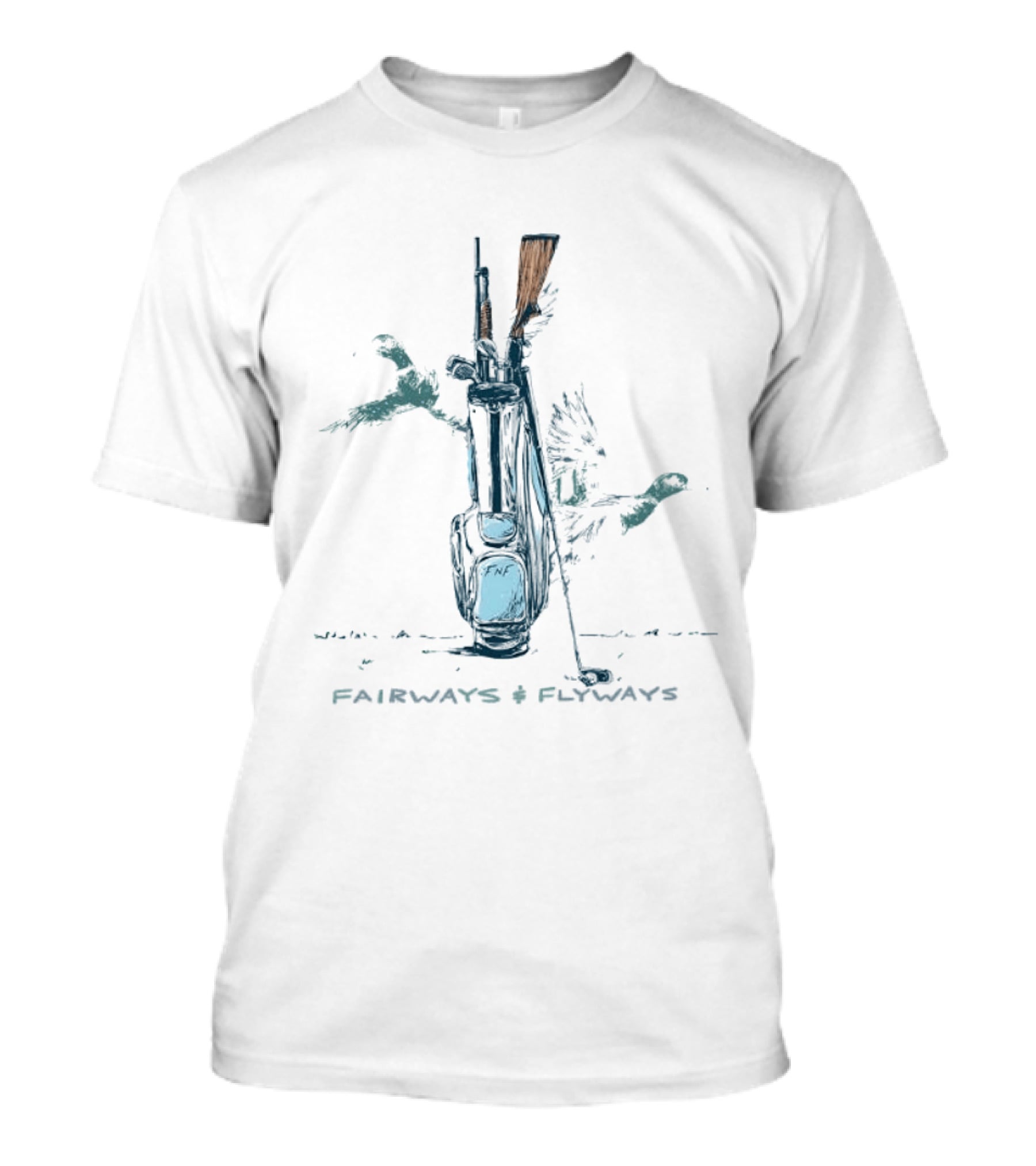 Fairways And Flyways Golf Bag Seafoam T-Shirt