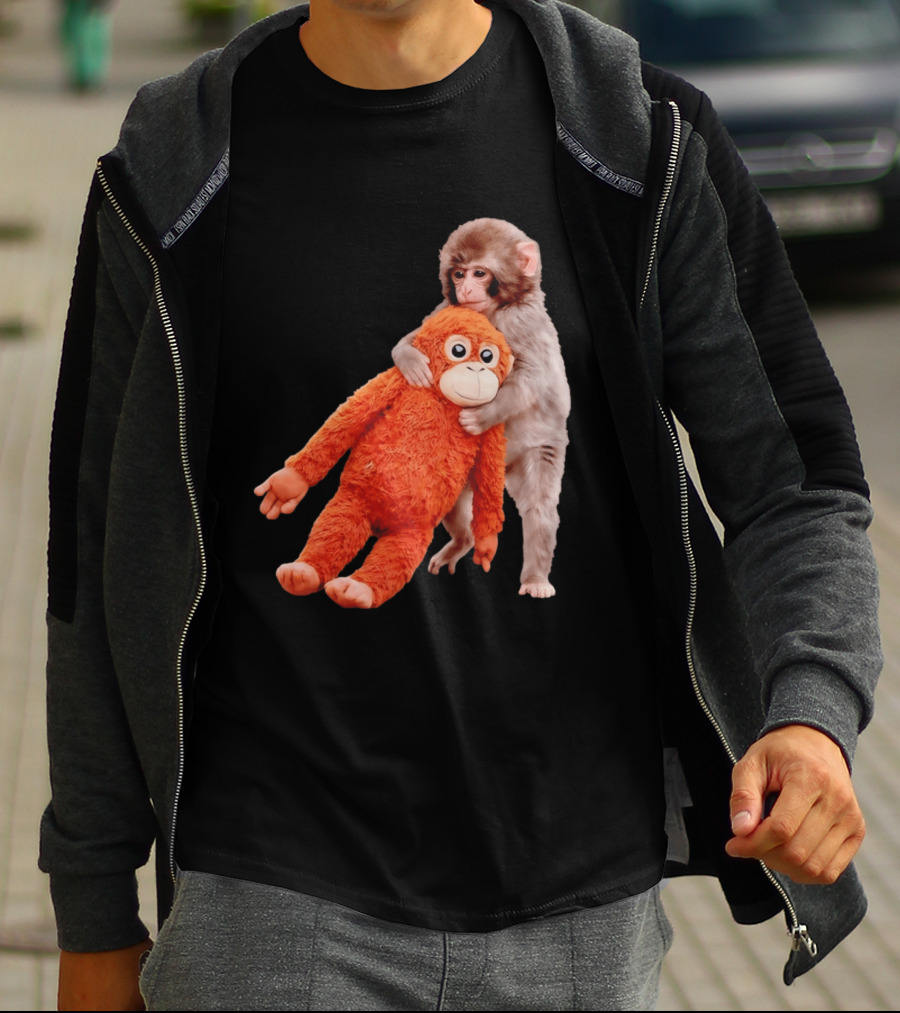 Punch Monkey Panchi Kun Stuffed Toy Hugging Cute Baby Monkey T-Shirt