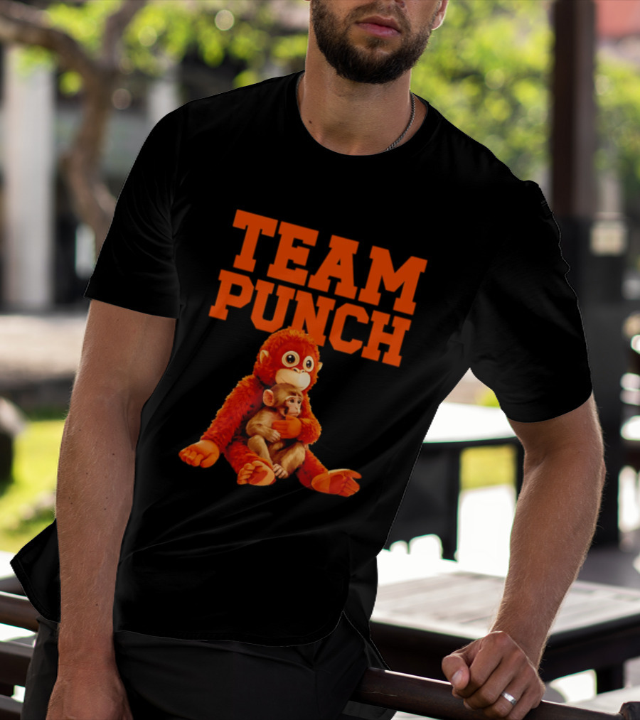 Team Punch Monkey Duo 2026 Vibrant Orange Characters T-Shirt