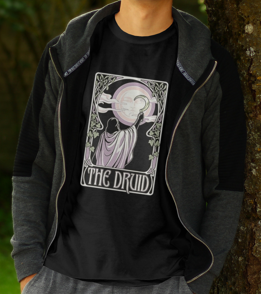 The Druid Tarot Card Moon And Sickle Mystical T-Shirt