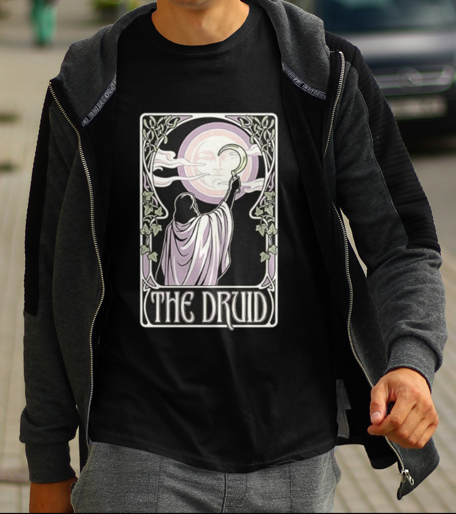 The Druid Tarot Card Moon And Sickle Mystical T-Shirt