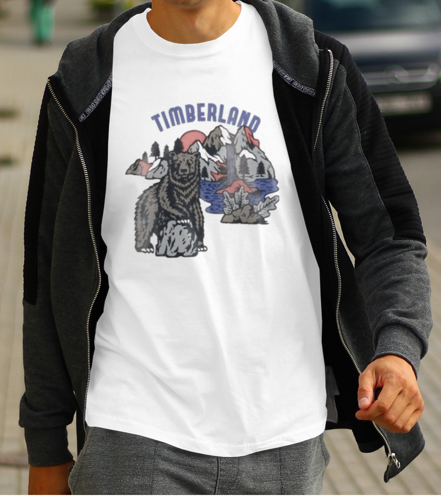 Timberland Bear Mountains And Sunset T-Shirt