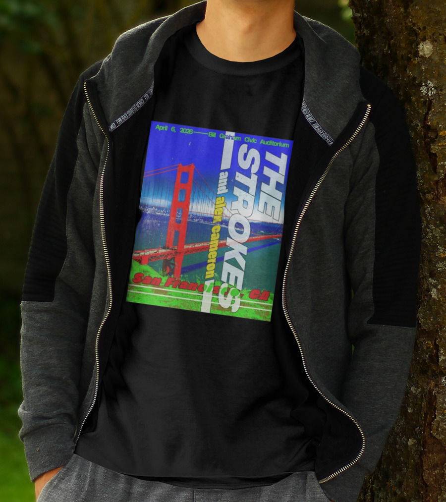 The Strokes And Alex Cameron San Francisco CA 2026 Bill Graham Civic Auditorium April 6 T-Shirt