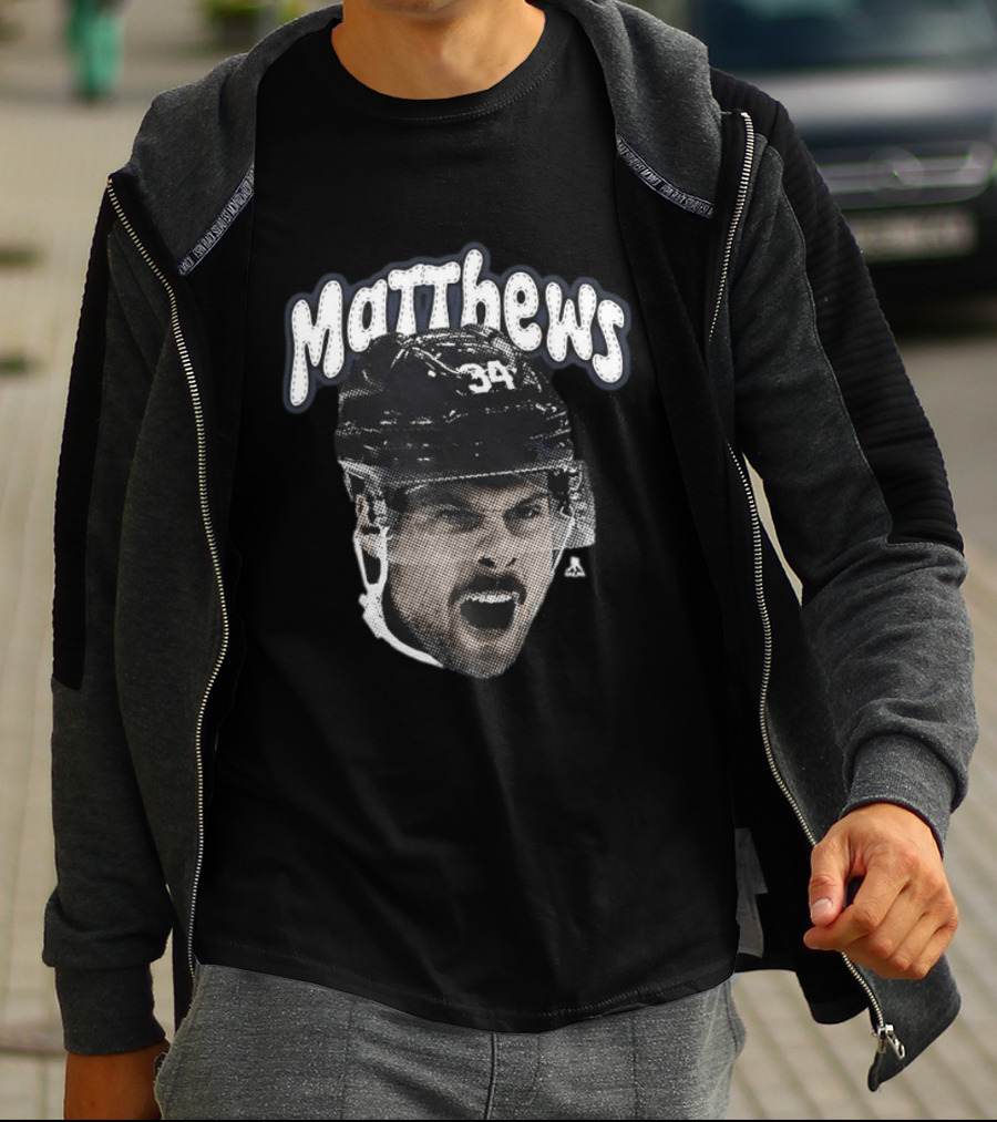 Auston Matthews 34 Big Face Toronto Maple Leafs Hockey T-Shirt