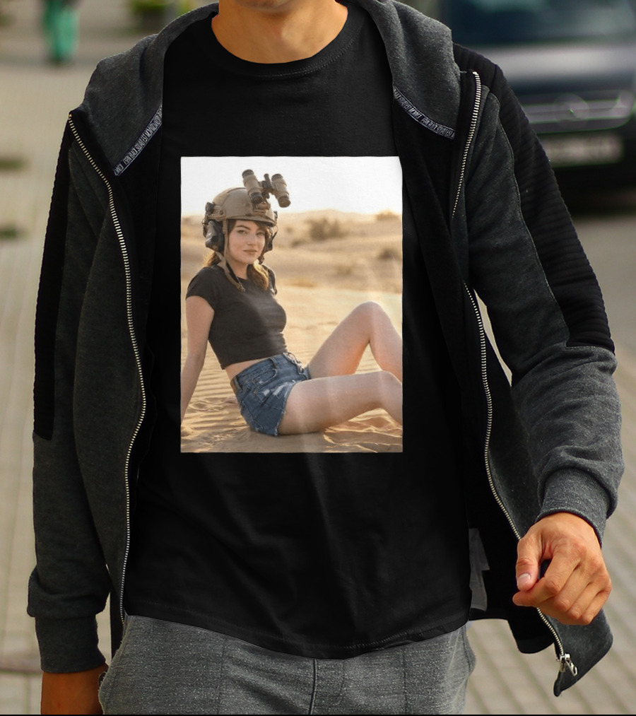 Emma Stone Desert Night Vision Helmet Adventure T-Shirt