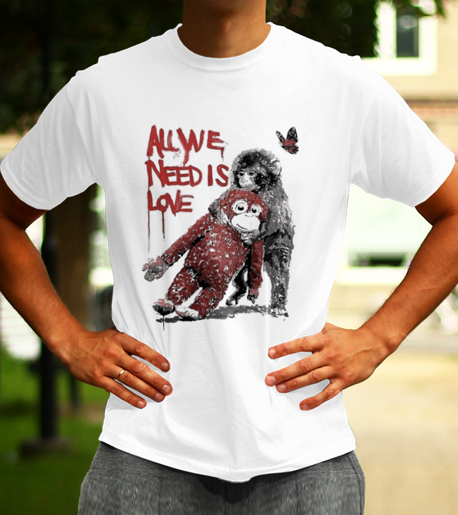 All We Need Is Love Baby Monkey Punch Ikea Doll Japan Zoo T-Shirt