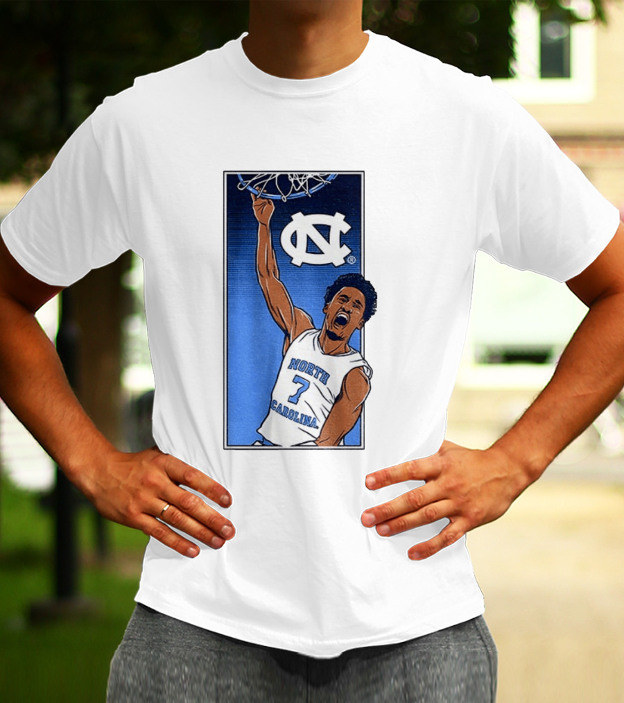 North Carolina Tar Heels Seth Trimble Basketball Dunk T-Shirt