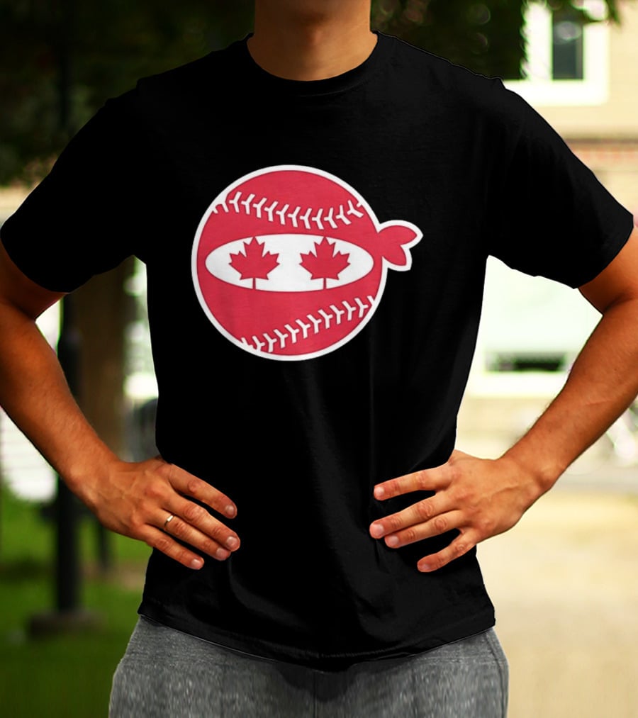 Canada Baseball Maple Leaf Ninja Pitching T-Shirt