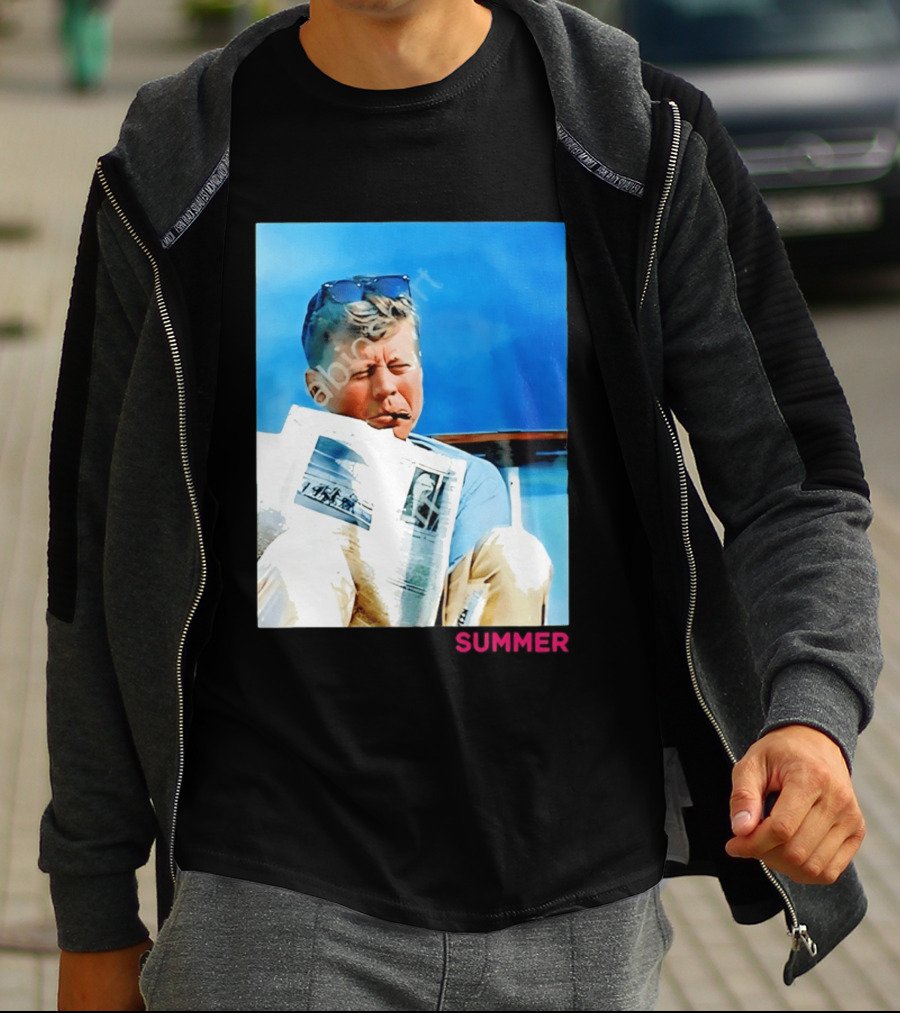 Barstool Sports JFK Summer Sunglasses Reading News T-Shirt