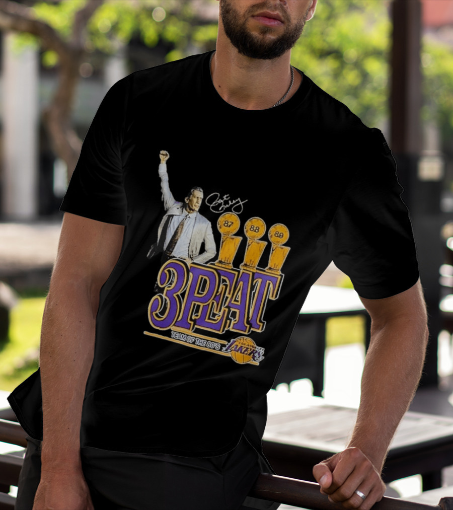 Los Angeles Lakers 3PEAT Team Of The 80's 87 88 89 Pat Riley T-Shirt