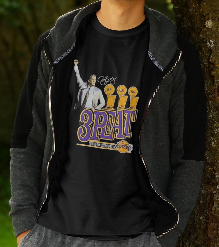 Los Angeles Lakers 3PEAT Team Of The 80's 87 88 89 Pat Riley T-Shirt
