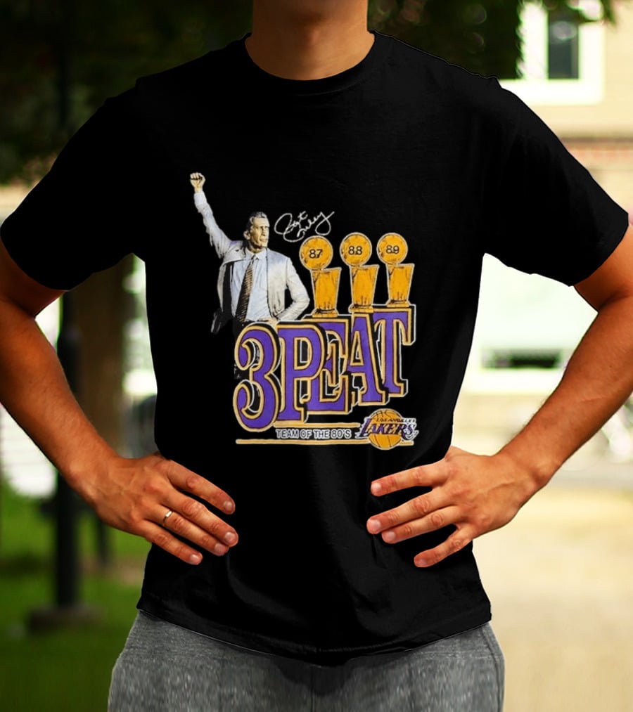 Los Angeles Lakers 3PEAT Team Of The 80's 87 88 89 Pat Riley T-Shirt