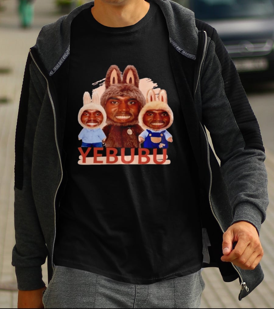 Yebubu Kanye West X Labubu Bunny Costume Trio T-Shirt