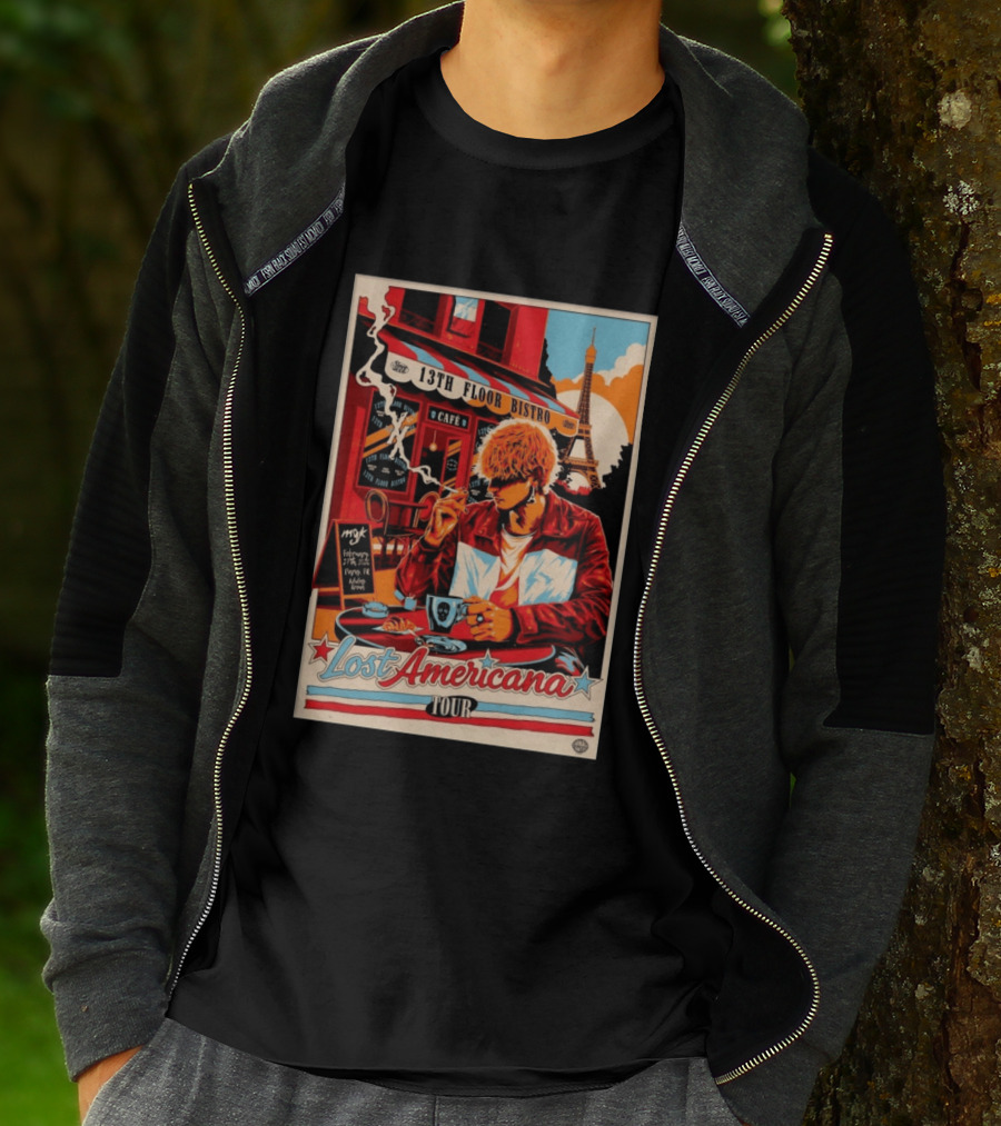 13th Floor Bistro Cafe Paris MGK February 27 2026 Lost Americana Tour T-Shirt