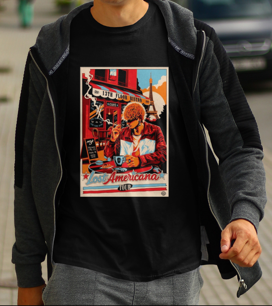 13th Floor Bistro Cafe Paris MGK February 27 2026 Lost Americana Tour T-Shirt