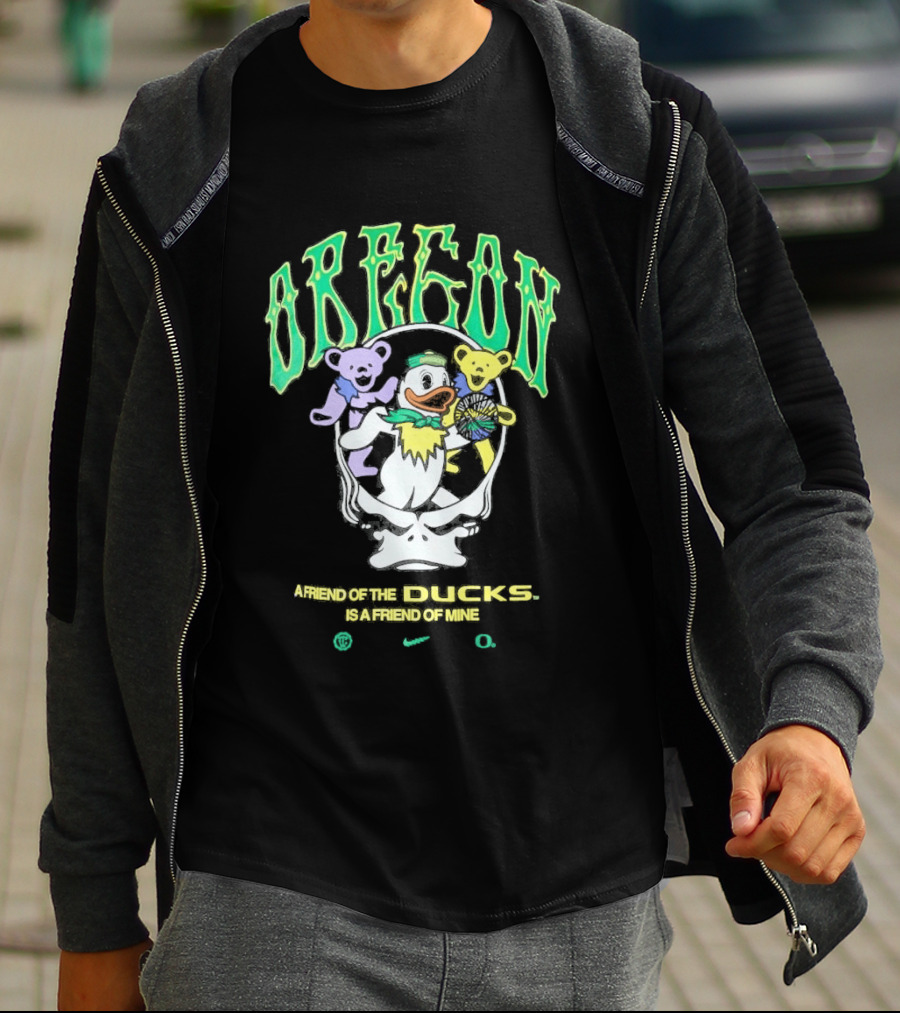 Oregon Ducks Grateful Dead Bears Collaboration Nike T-Shirt