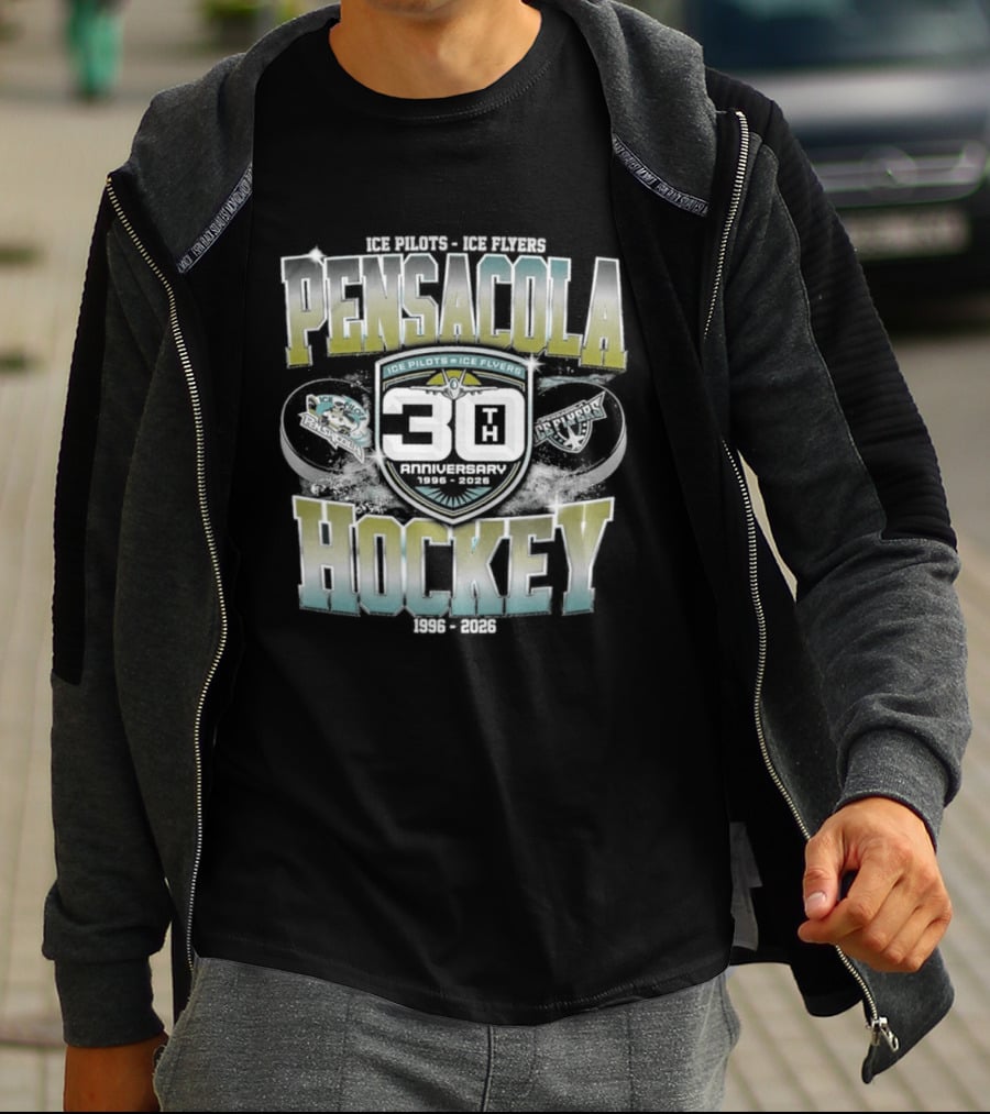 Pensacola Ice Pilots Ice Flyers 30th Anniversary 1996 2026 Hockey T-Shirt