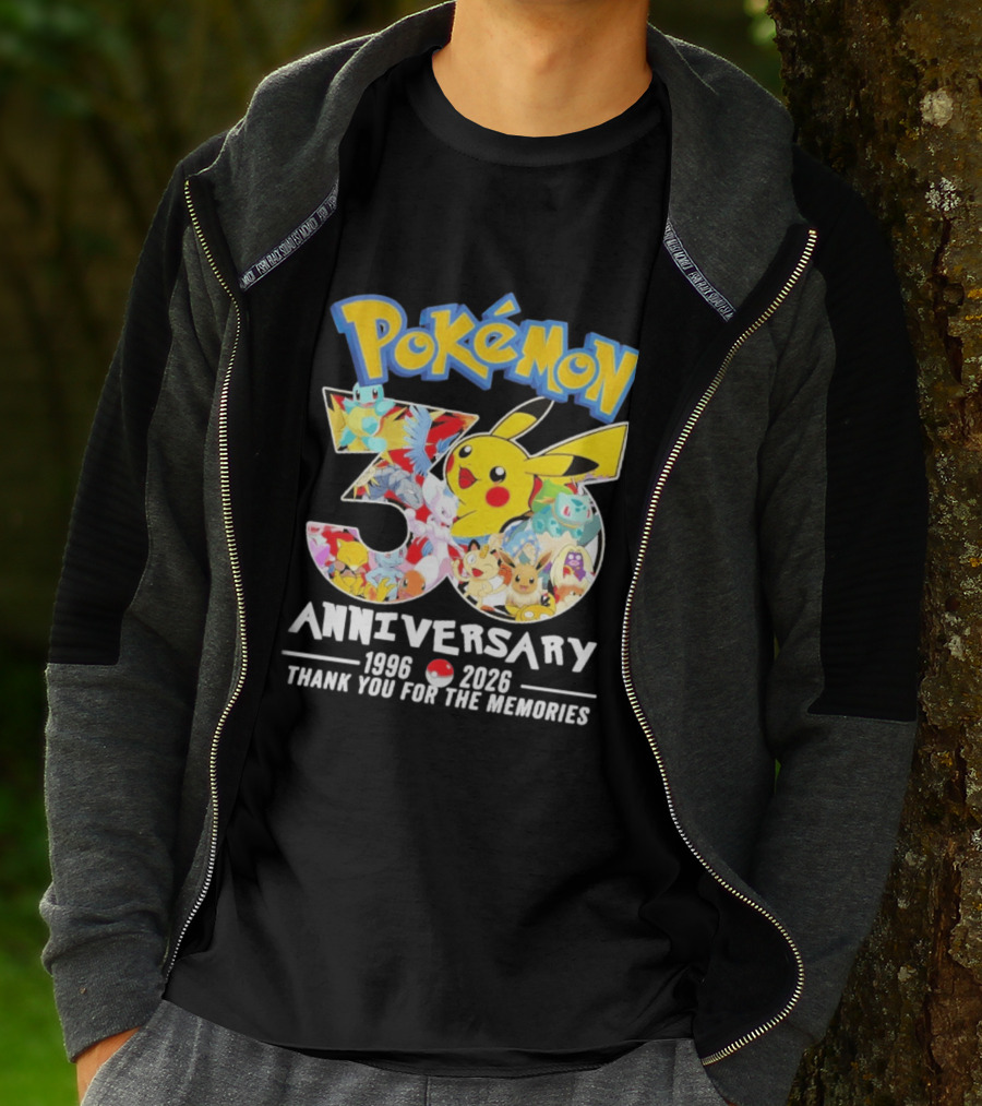 Pokémon 30th Anniversary 1996 2026 Thank You For The Memories T-Shirt