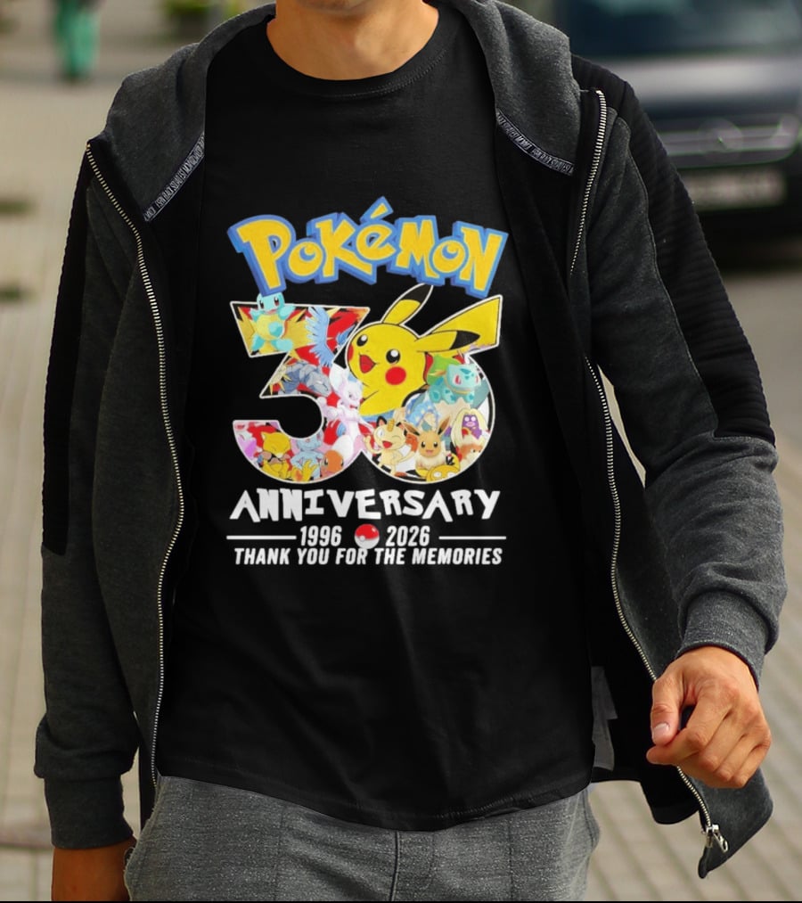 Pokémon 30th Anniversary 1996 2026 Thank You For The Memories T-Shirt