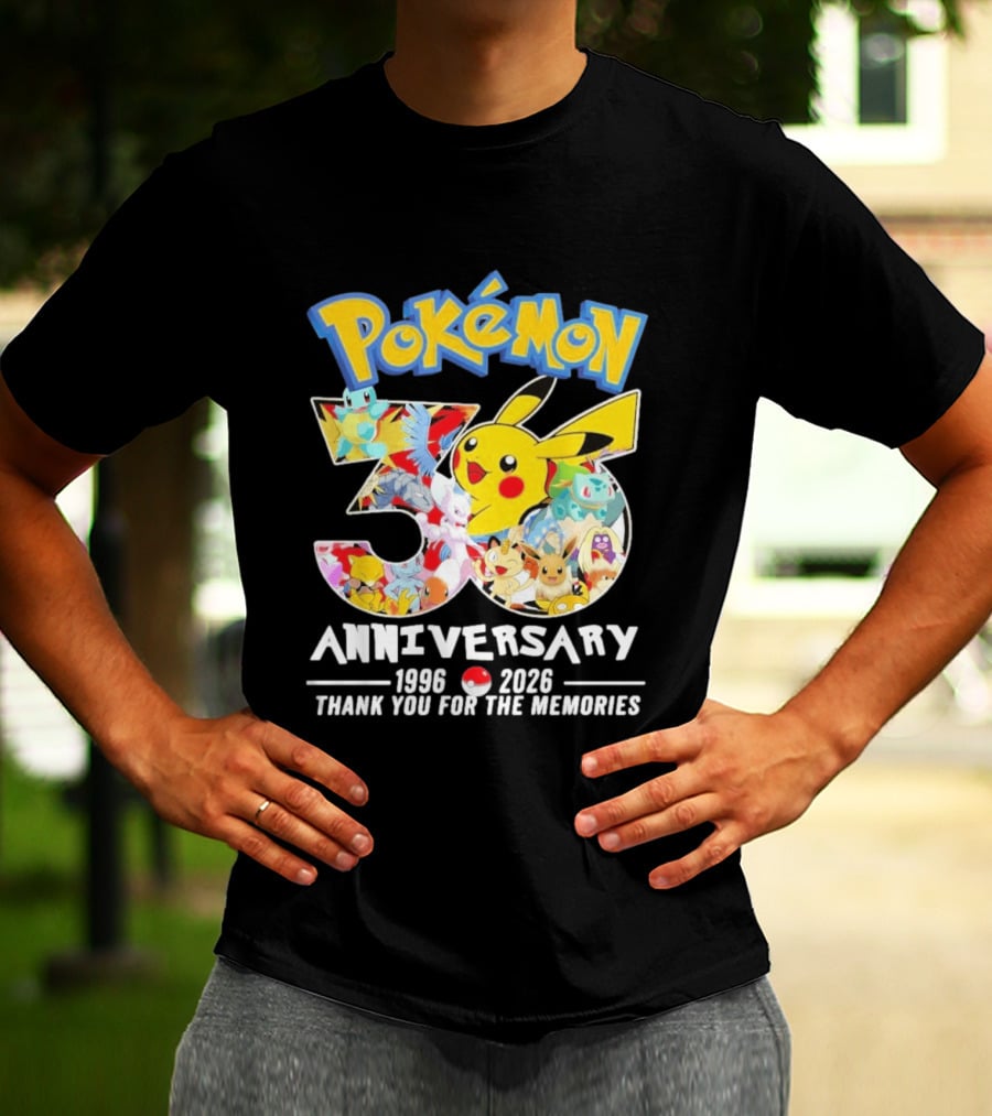 Pokémon 30th Anniversary 1996 2026 Thank You For The Memories T-Shirt