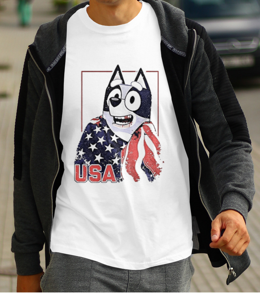 USA Bluey Hockey Jack Hughes Team Smile T-Shirt