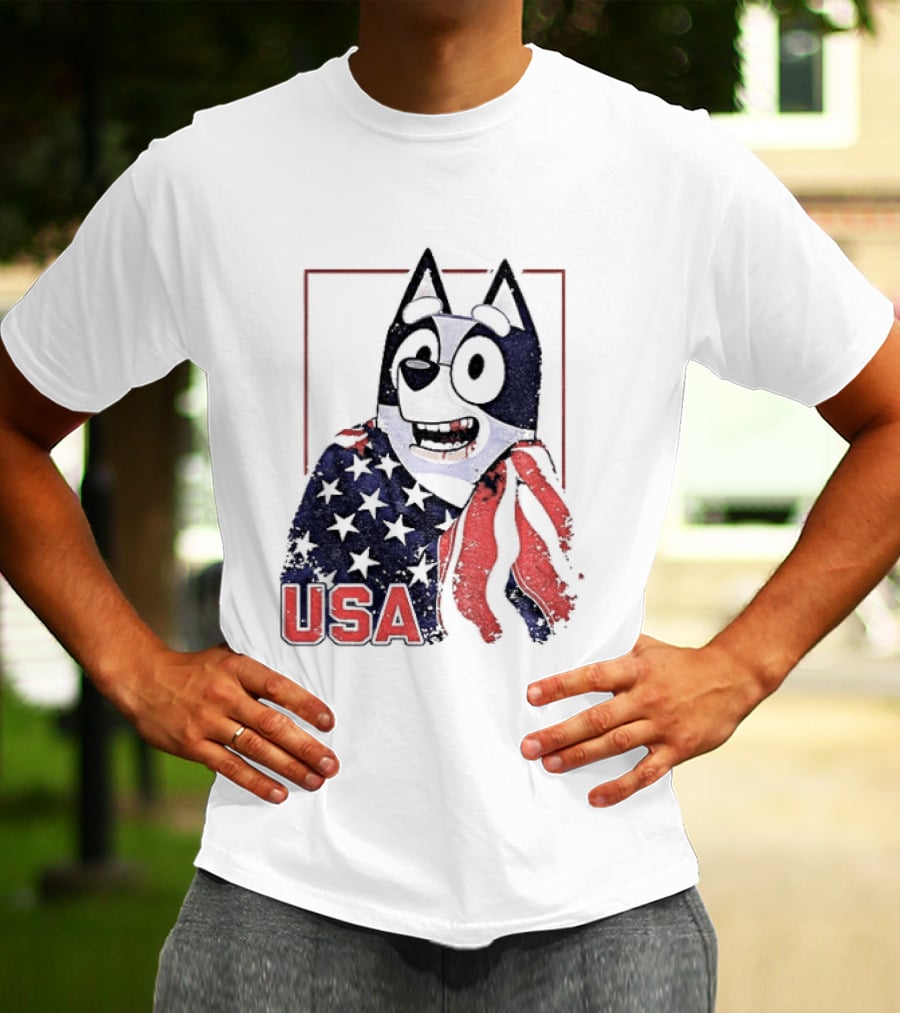 USA Bluey Hockey Jack Hughes Team Smile T-Shirt