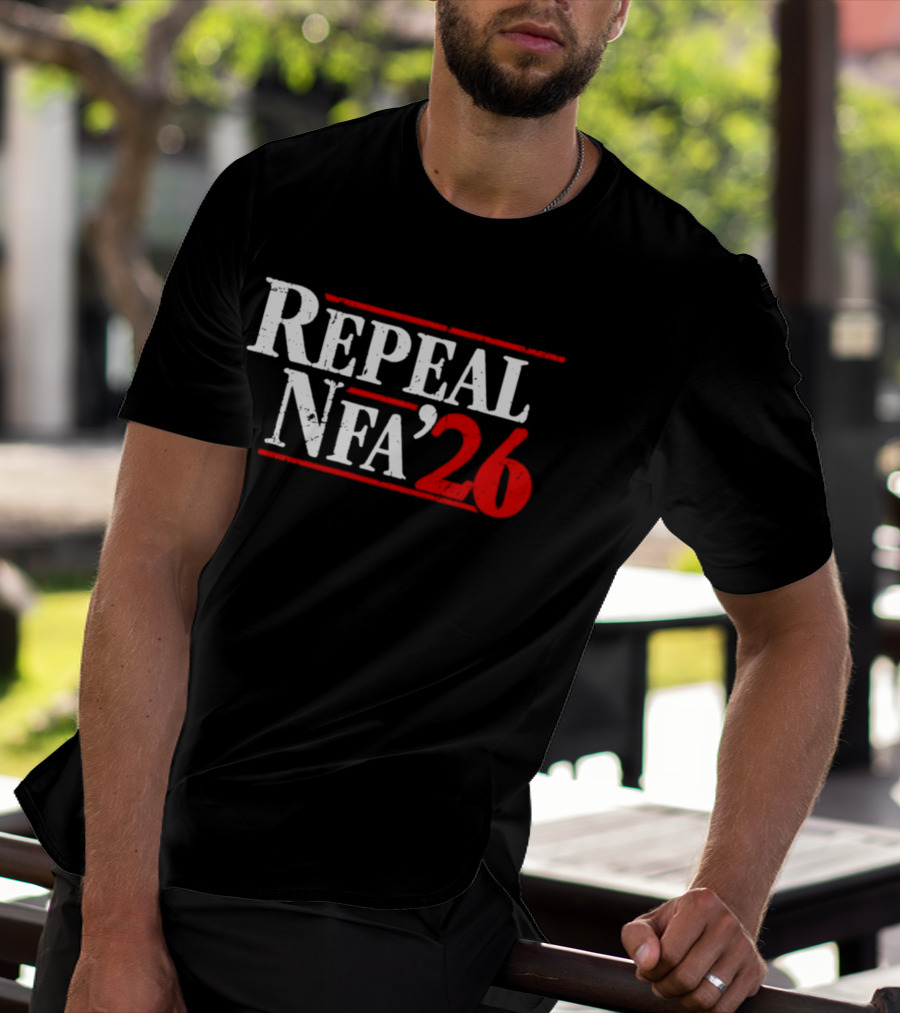Repeal NFA 2026 Bold Red And White T-Shirt