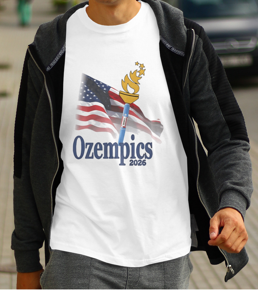 USA Flag Torch Ozempics 2026 Stars T-Shirt