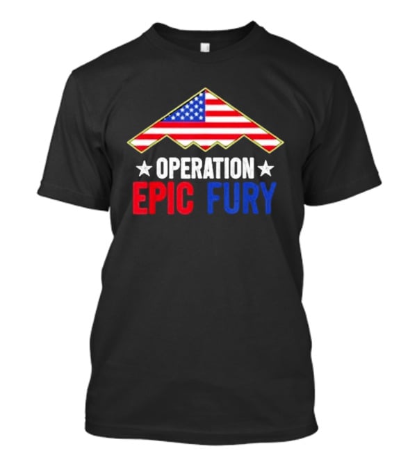 Operation Epic Fury 2026 American Flag Motif T-Shirt
