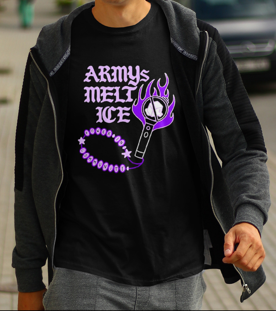 ARMYs Melt Ice Lightstick Flame T-Shirt