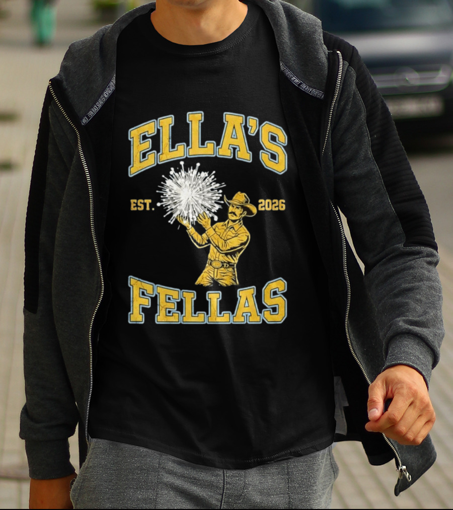 Ella Langley Ella's Fellas Est 2026 Cowboy And Fireworks T-Shirt