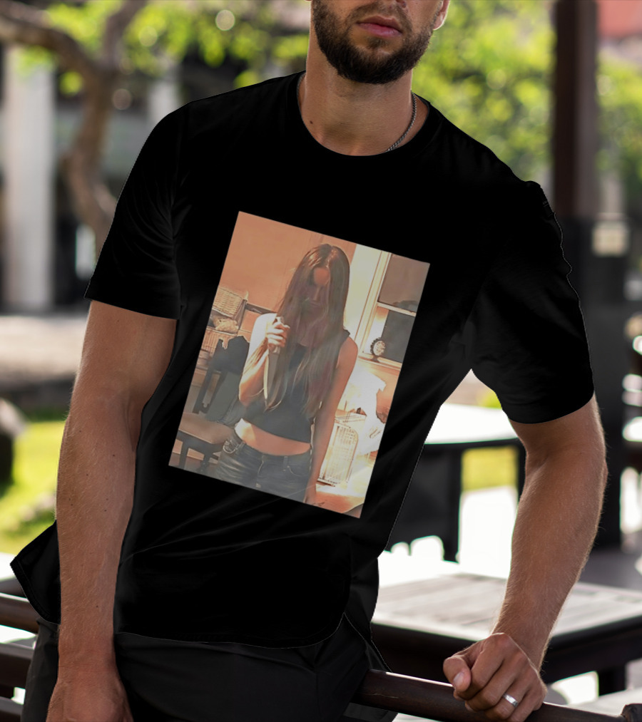 Long Hair Girl With Survival Knife In Room T-Shirt