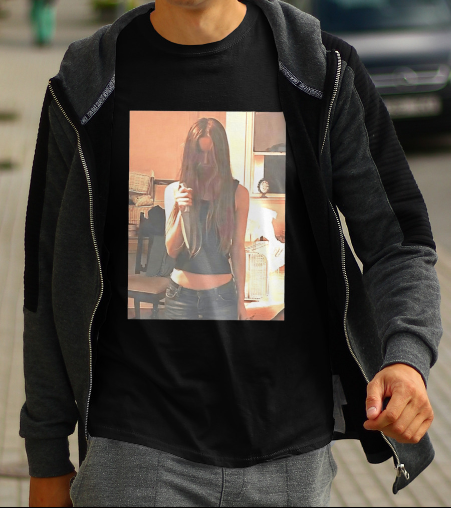 Long Hair Girl With Survival Knife In Room T-Shirt