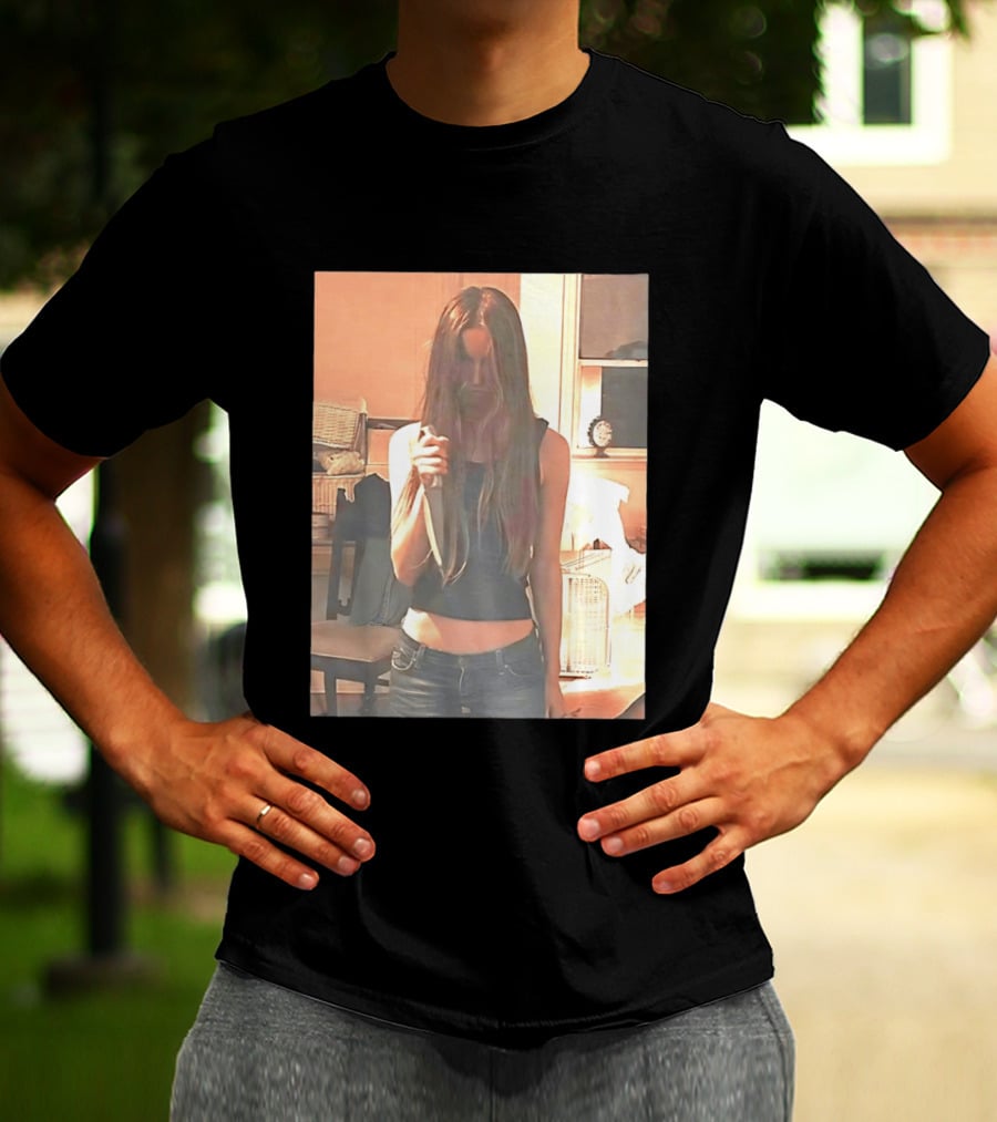 Long Hair Girl With Survival Knife In Room T-Shirt