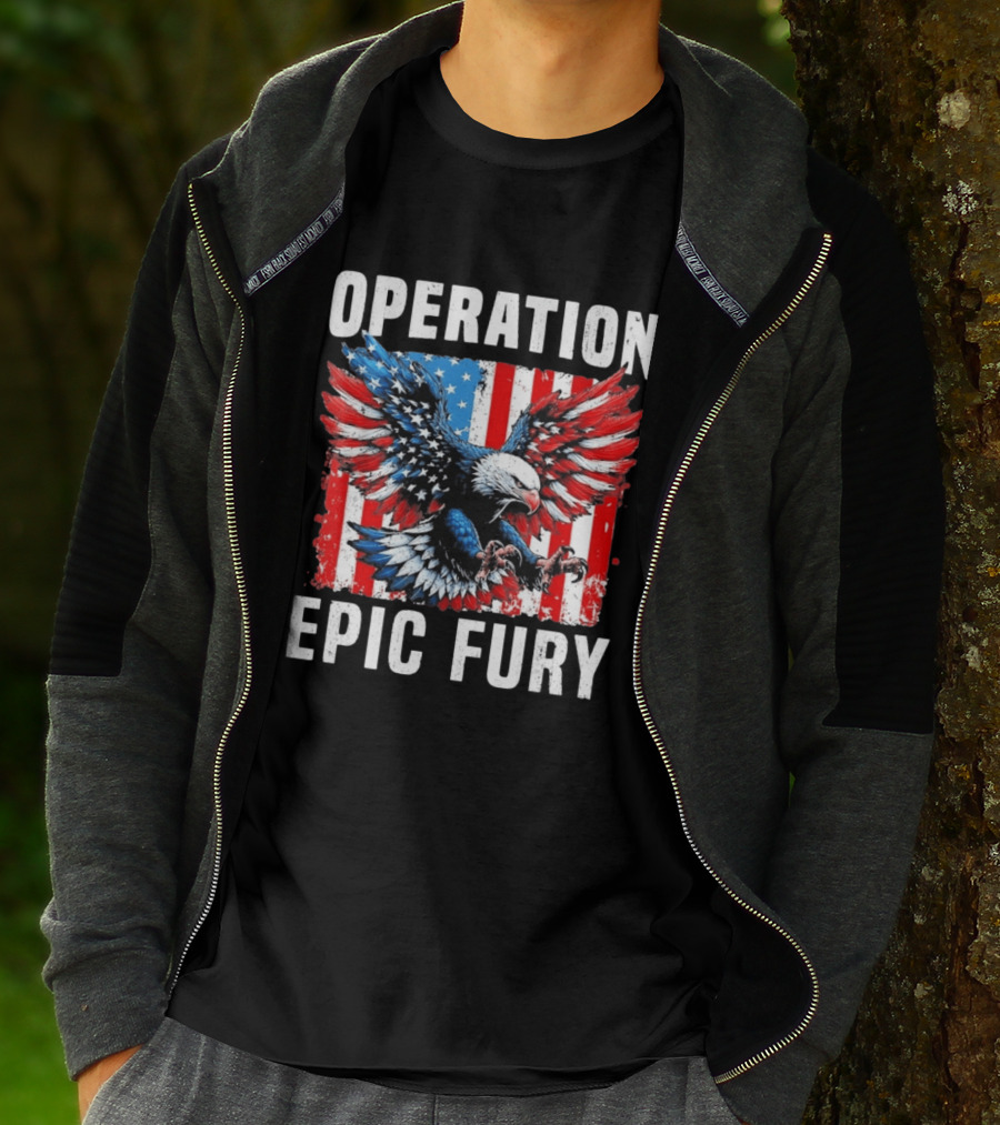 Operation Epic Fury American Flag Eagle Wings Patriotic T-Shirt