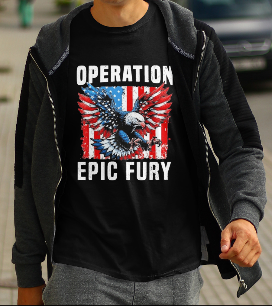 Operation Epic Fury American Flag Eagle Wings Patriotic T-Shirt