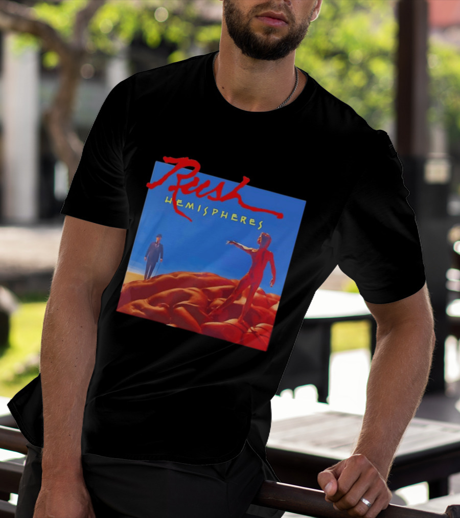 Rush Hemispheres Album Cover Artwork With Brain T-Shirt