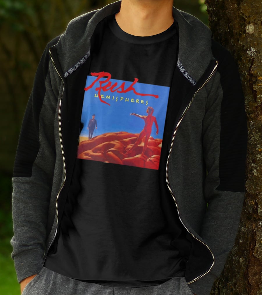 Rush Hemispheres Album Cover Artwork With Brain T-Shirt