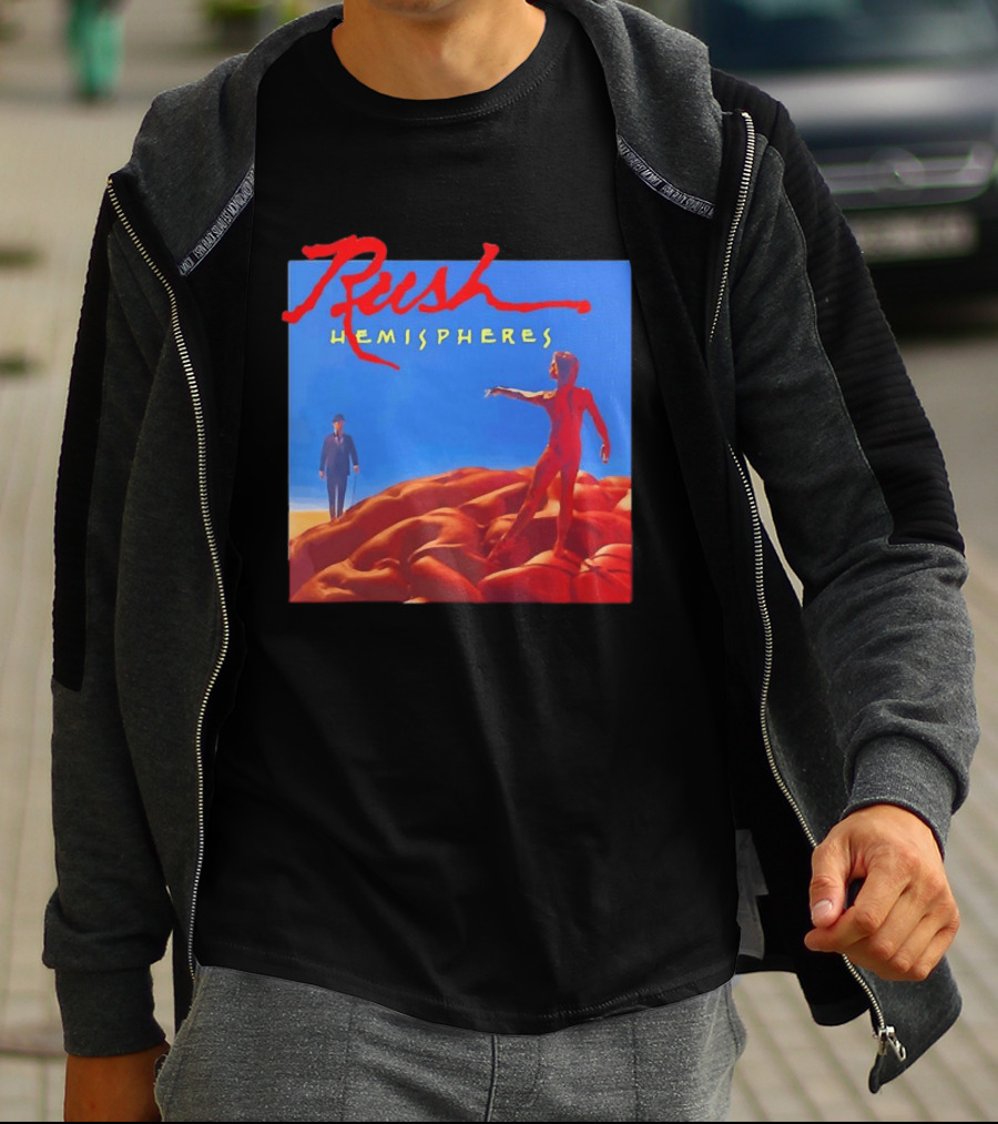 Rush Hemispheres Album Cover Artwork With Brain T-Shirt