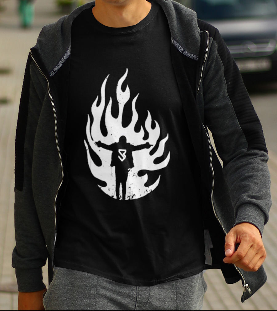 Seth Rollins SR Logo Flames WWE Fire T-Shirt