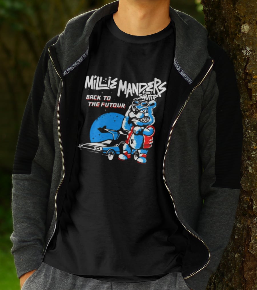 Millie Manders And The Shutup Back To The Futour Retro Cartoon Character And Car T-Shirt