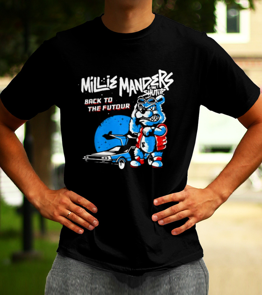 Millie Manders And The Shutup Back To The Futour Retro Cartoon Character And Car T-Shirt