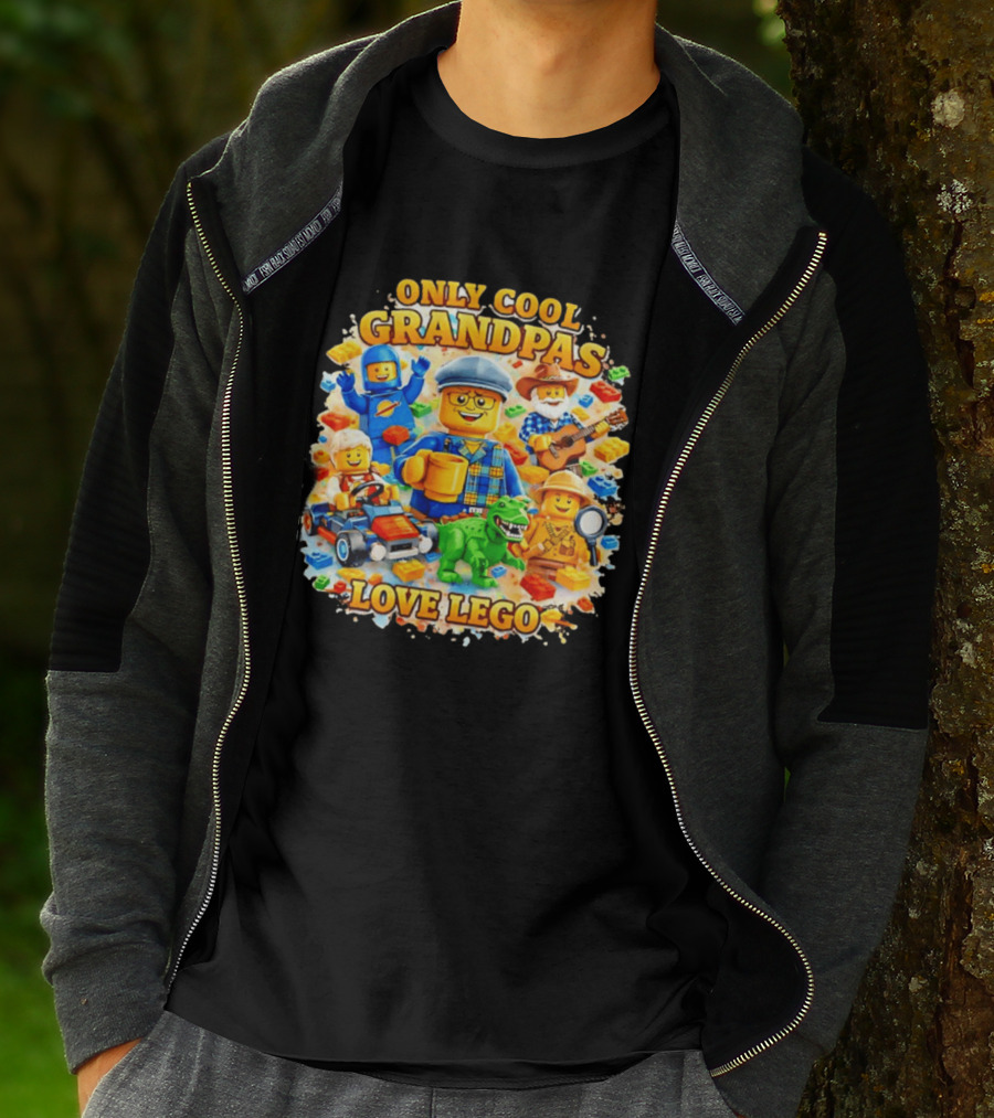 Only Cool Grandpas Love Lego With Fun Characters And Playful Themes T-Shirt