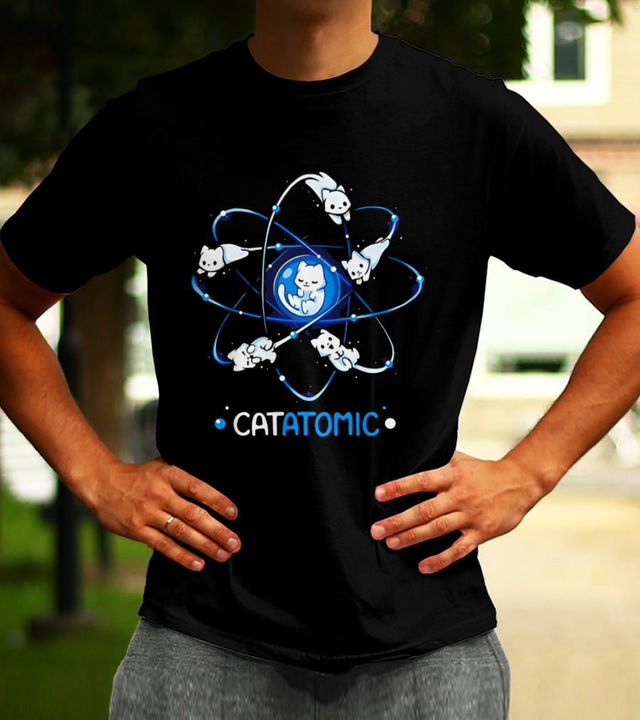 Catatomic Cats In Atomic Structure With Orbiting Kittens T-Shirt
