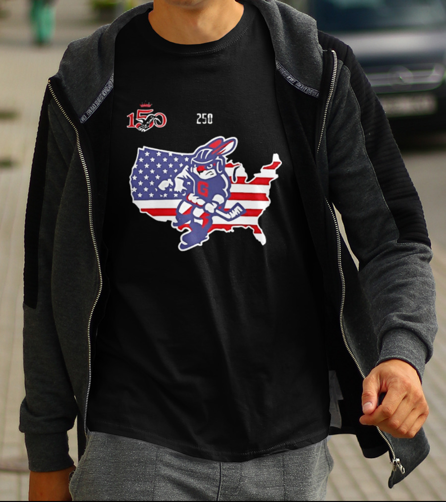 Greenville Swamp Rabbits 2026 Military Appreciation USA Map Anniversary 150 T-Shirt
