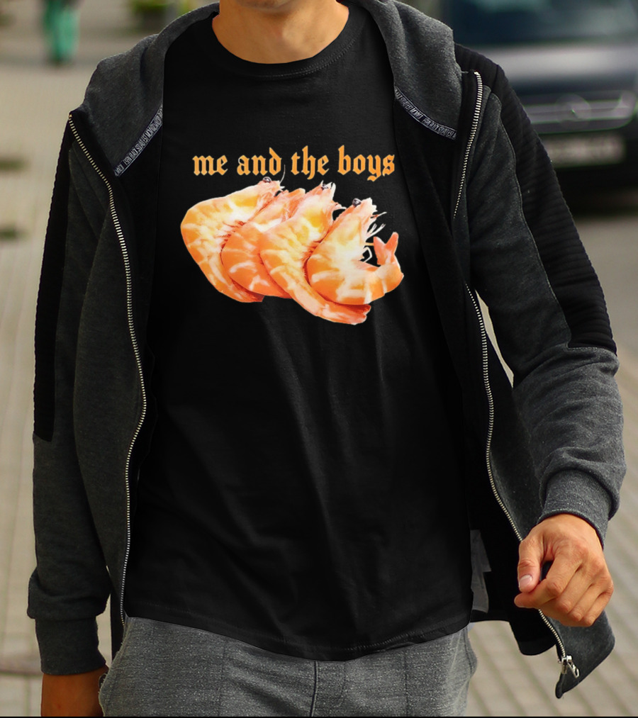Shrimp Me And The Boys Funny Seafood Humor T-Shirt