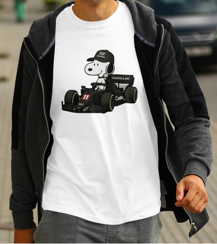 Cadillac Snoopy Formula 1 Racing Car With Number 11 T-Shirt