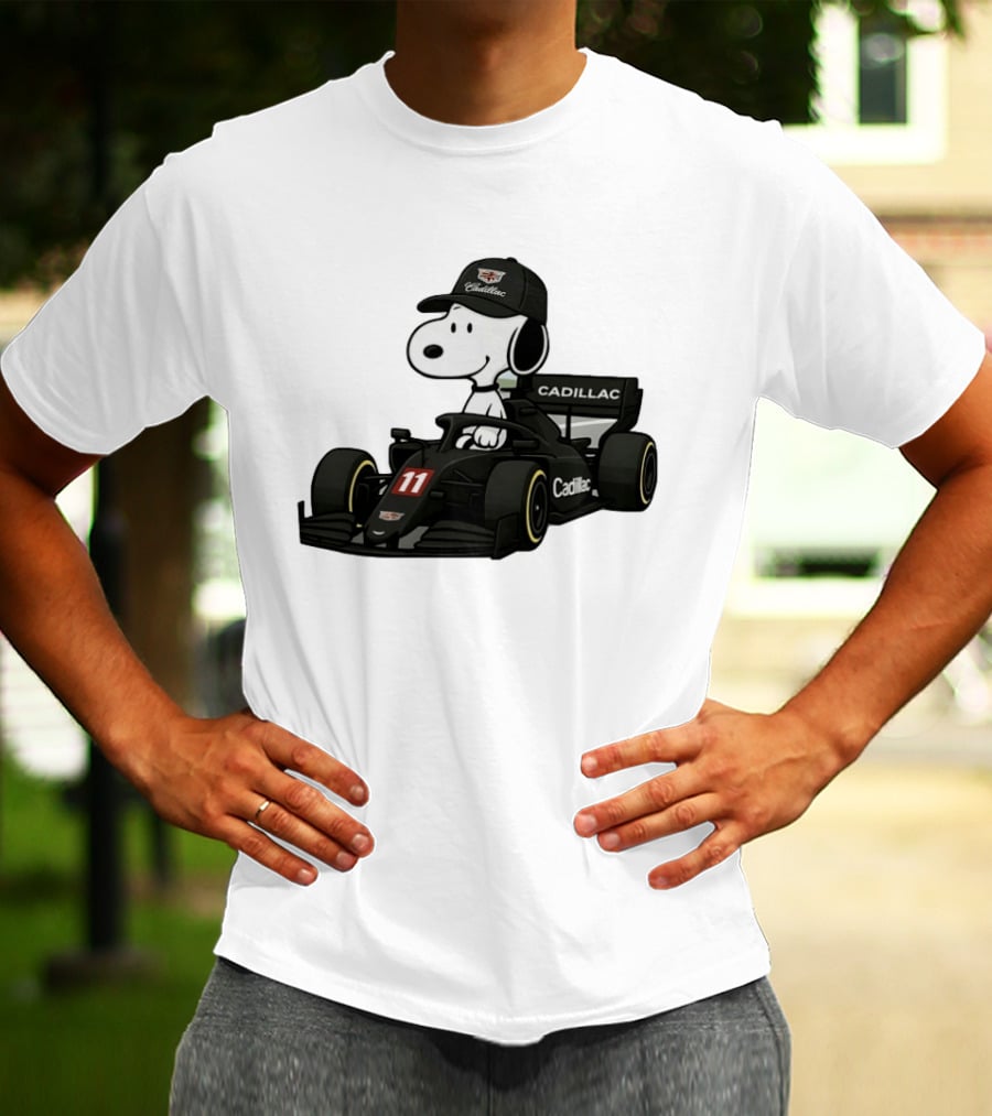 Cadillac Snoopy Formula 1 Racing Car With Number 11 T-Shirt